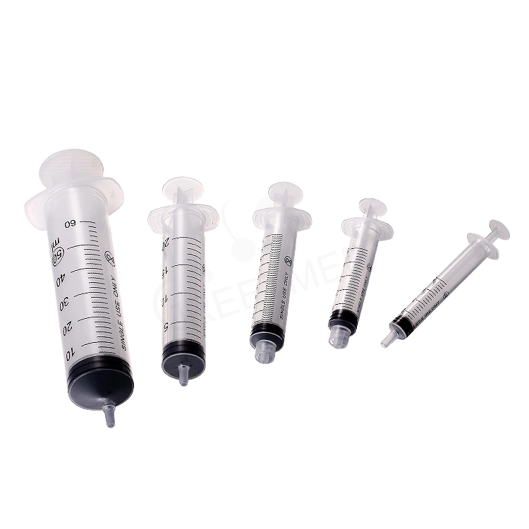 De plástico desechable médica 1ml 3ml 5ml 10ml 20ml 50ml Luer Lock jeringa con aguja para uso hospitalario