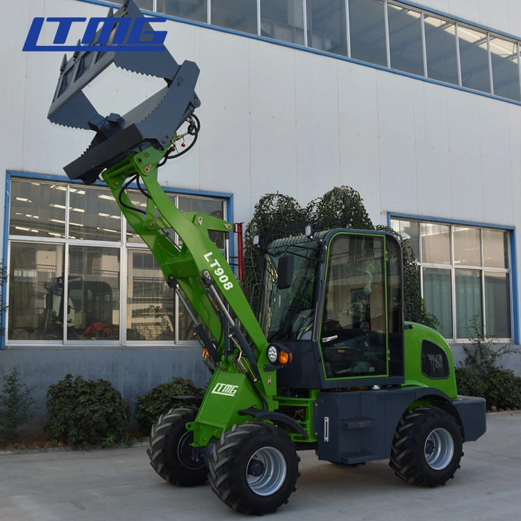 Ltmg Compact Loader Mini Loader 800kg 1ton 1.5ton 2ton Bucket Loaders Wheel Loader with Joystick