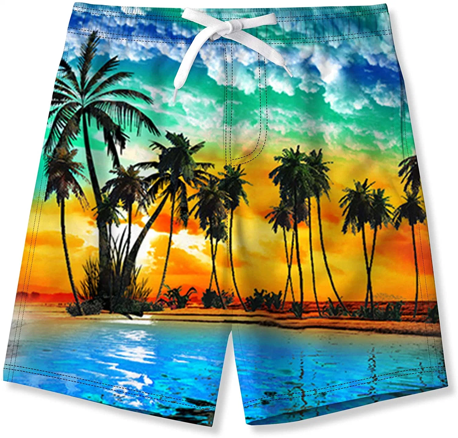 Kids Boys Swim Trunks Mesh Lining Water Resistant Beach Shorts Beach Wear