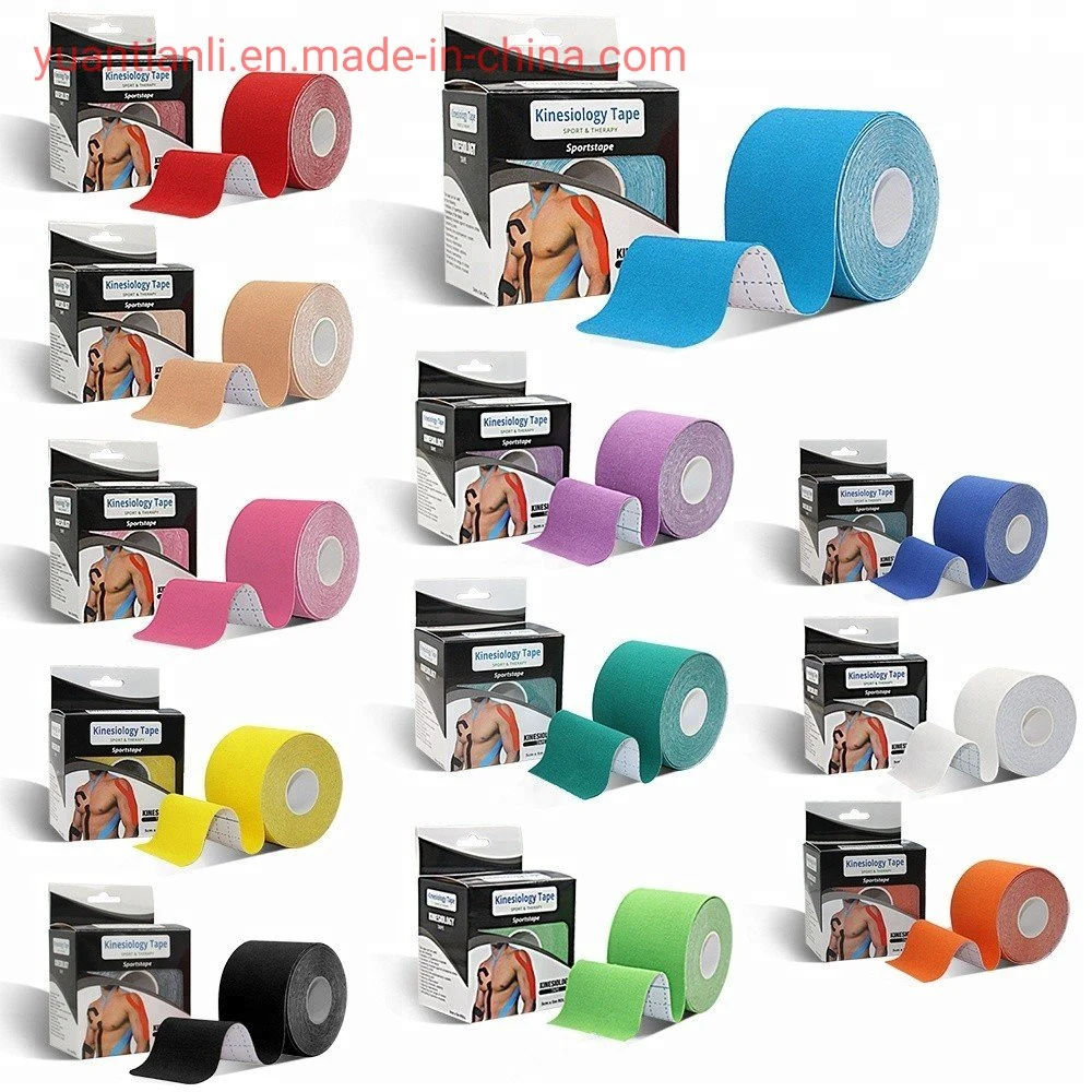 1.5''x16.4FT OEM Custom Logo Printing Pre-Cut Regular Sports Muscle Kinesiology Tape for Sport and Physiotherapy