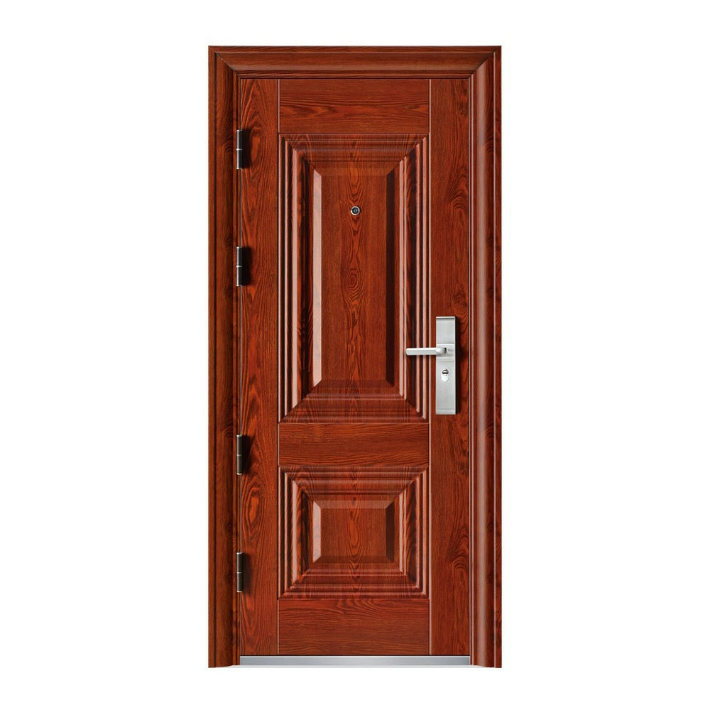 Wood Finish Steel Safety Door Home Door Made in China