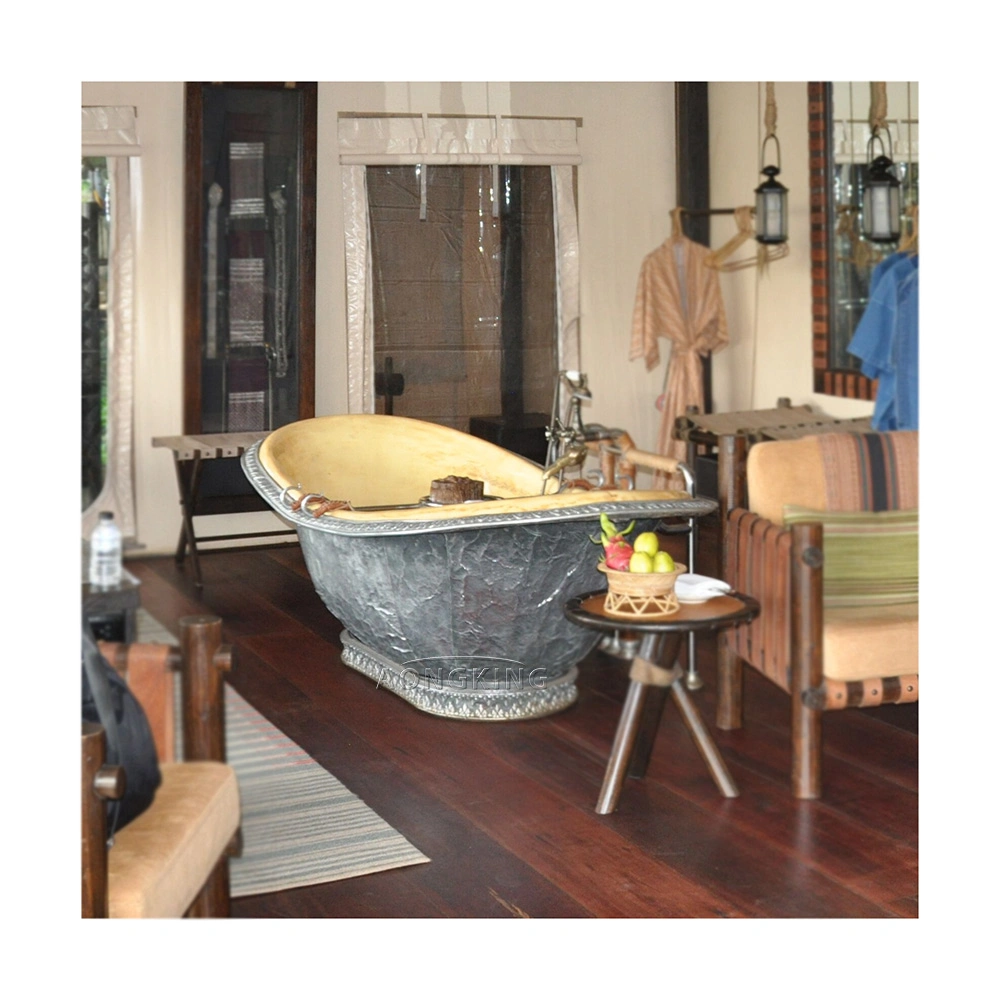 Customized High Polishing Solid Golden Brass Bathtub on Sale