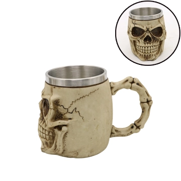 Stainless Steel Horror 3D Skull Design Coffee Mug for Promotion Gifts