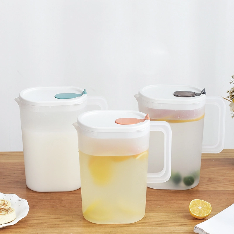 Plastic Household Cool White Water Cup Fruit Lemon Teapot Set Anti Fall Large Capacity Refrigerator Cold Kettle