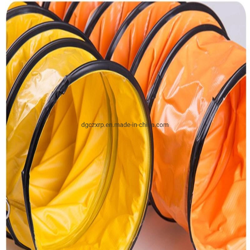 China Manufacturer PVC Material Orange Flexible Blower Ventilation Duct for Firefighting