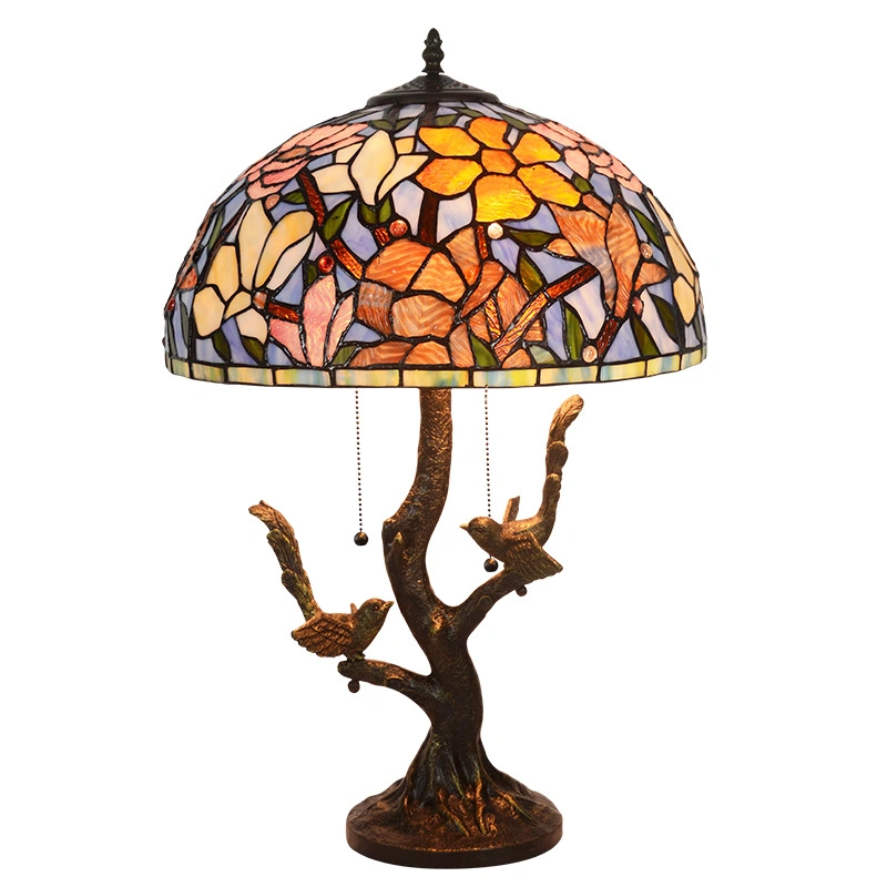 8" 10" 12 "Handmade Craft Tiffany Table Stained Glass Rose Lamp