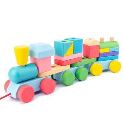 Les jouets en bois Train d'empilage de jouets éducatifs