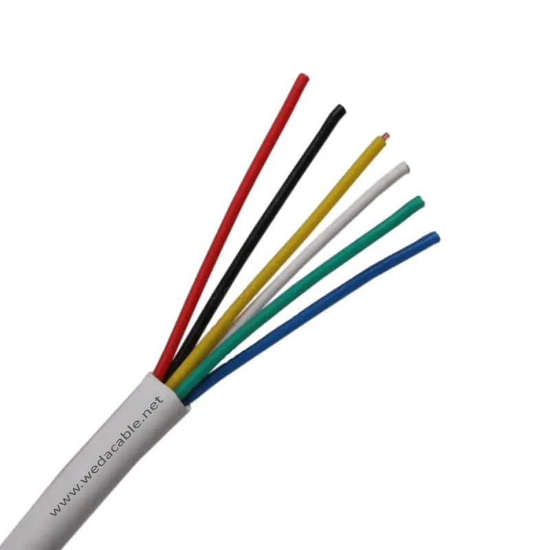 4 / 6 / 8 / 10 / 12 / 16 Muti Core Copper CCA cable sólido CCA Teléfono Cable de alarma de señal 22AWG 24AWG