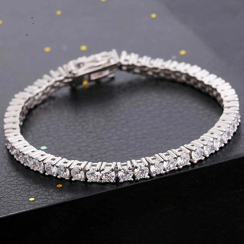 Hip Hop Custom Rose Gold Bracelet Diamond VVS Moissanite 18K Pulsera de oro