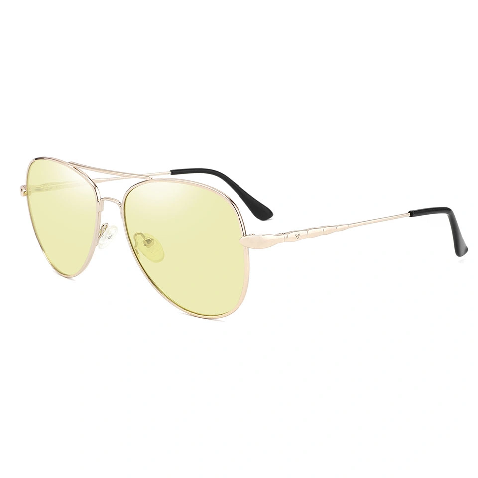 Lunettes de soleil polarisées avec miroir pour conduite, monture métallique, mode extérieure, protection UV400, pour hommes et femmes, Vms028.