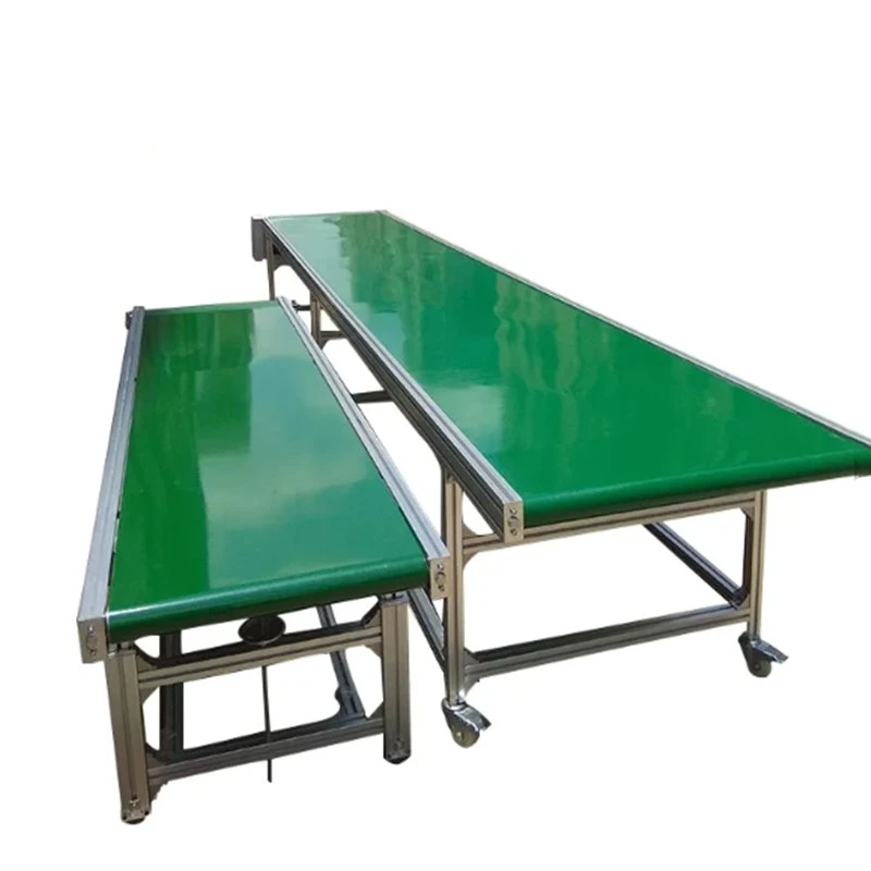 PVC Green Flat Belt Conveyor System Design Food Grade