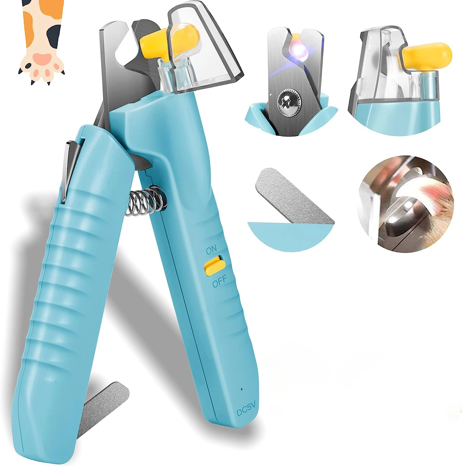 Razor Sharp and Durable Cat and Dog Nail Clipper with LED Light