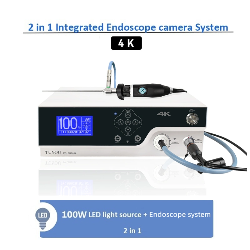 4K Ultra HD 2 en 1 Fuente de luz de endoscopio médico Cámara digital de vídeo endoscopio