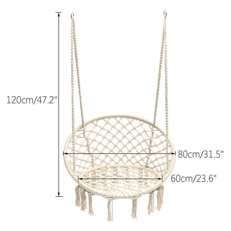 Garden Leisure Hanging Basket Handmade Swing Chair with Tassels