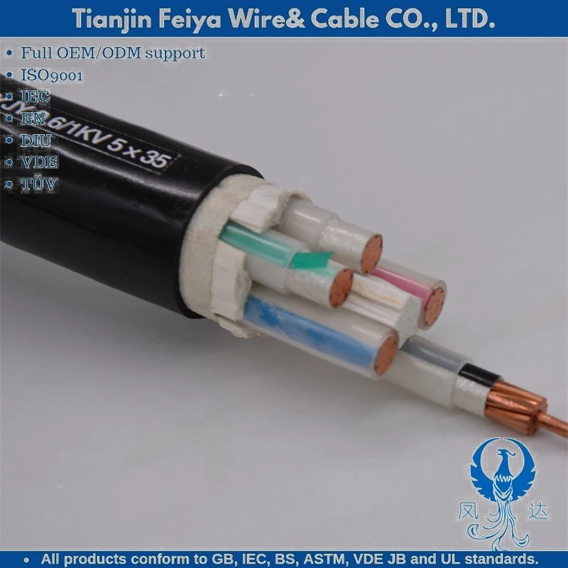 PVC Low Medium Voltage Copper Aluminum Conductor XLPE PVC Insulated Armored 3X15 Power Electric PVC Cable