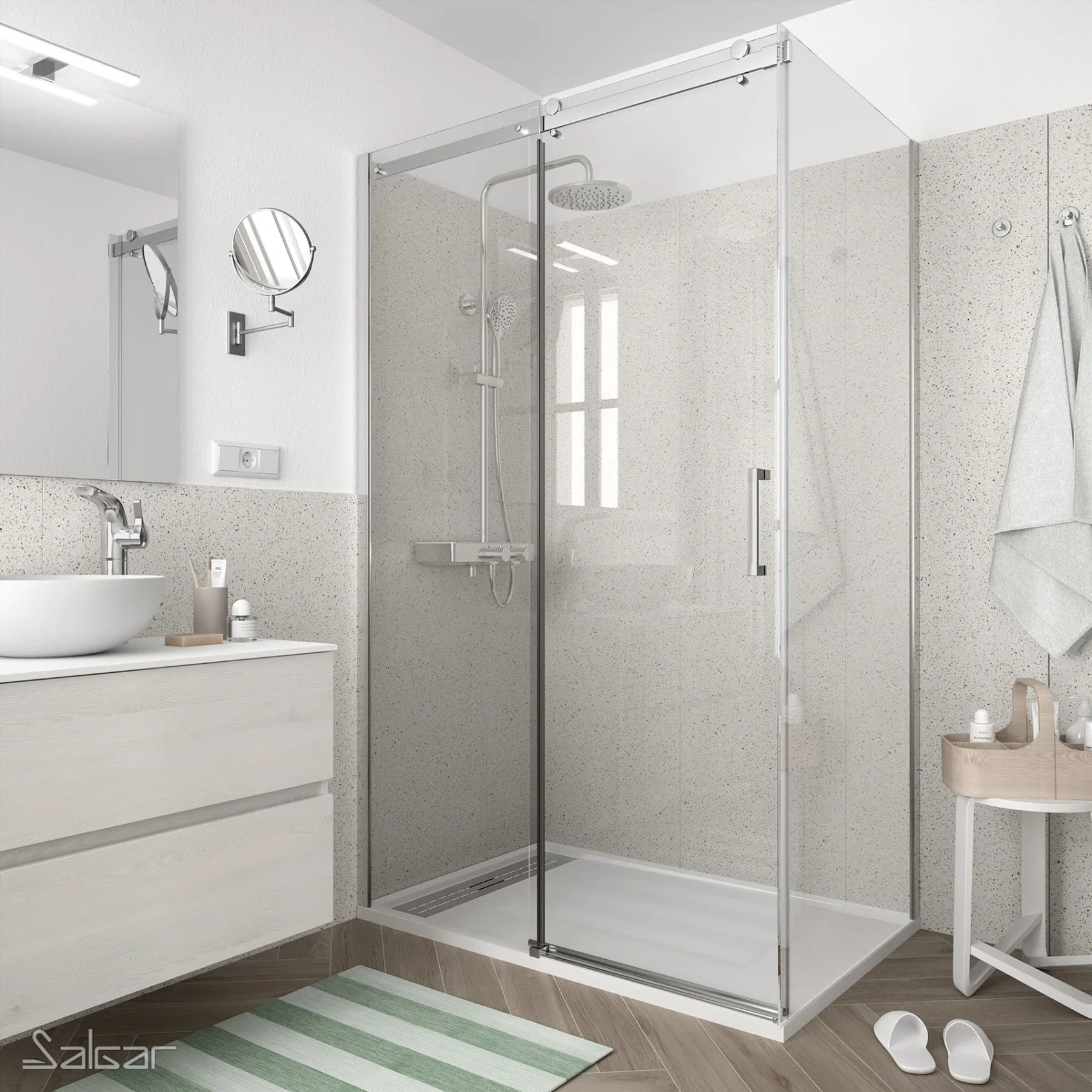 Shower Enclosure Transparent Tempered Glass High quality/High cost performance  Good Selling