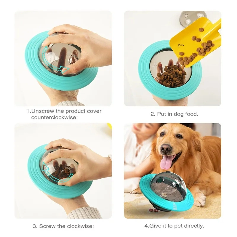 Interactive Dog Cat Food Treat Ball Bowl Toy Funny Pet Shaking Leakage Food Container Puppy Cat Slow Feed Pet Tumbler Toy