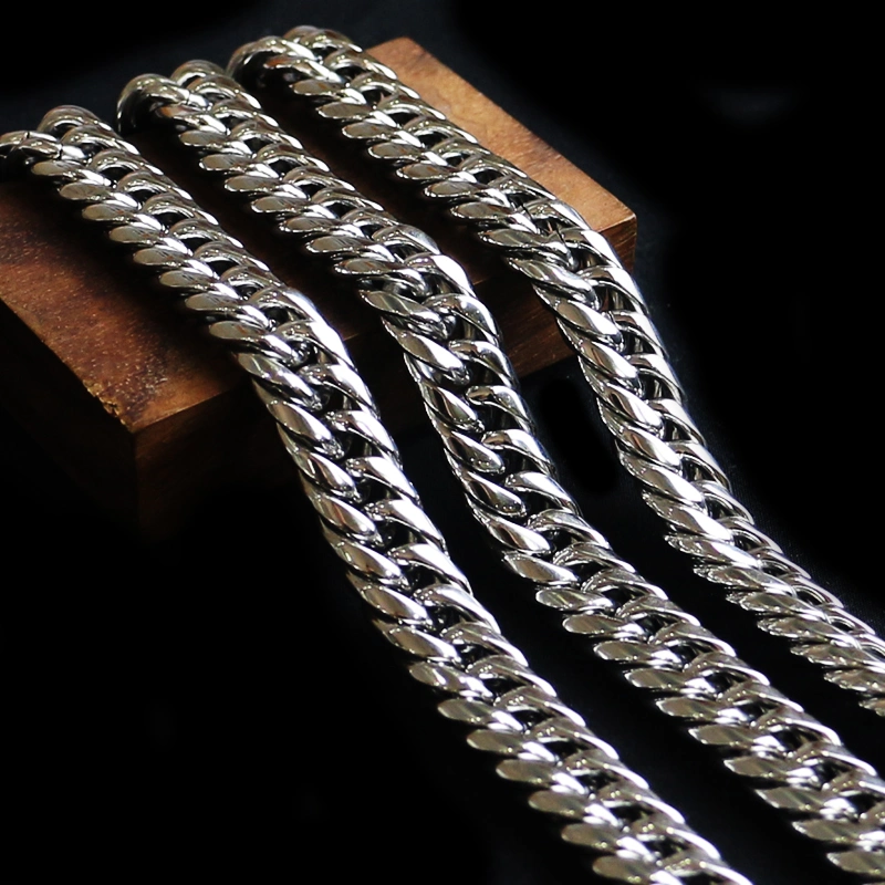 Men's Wheat Link Necklace Chain, Metal Chain with High Polished