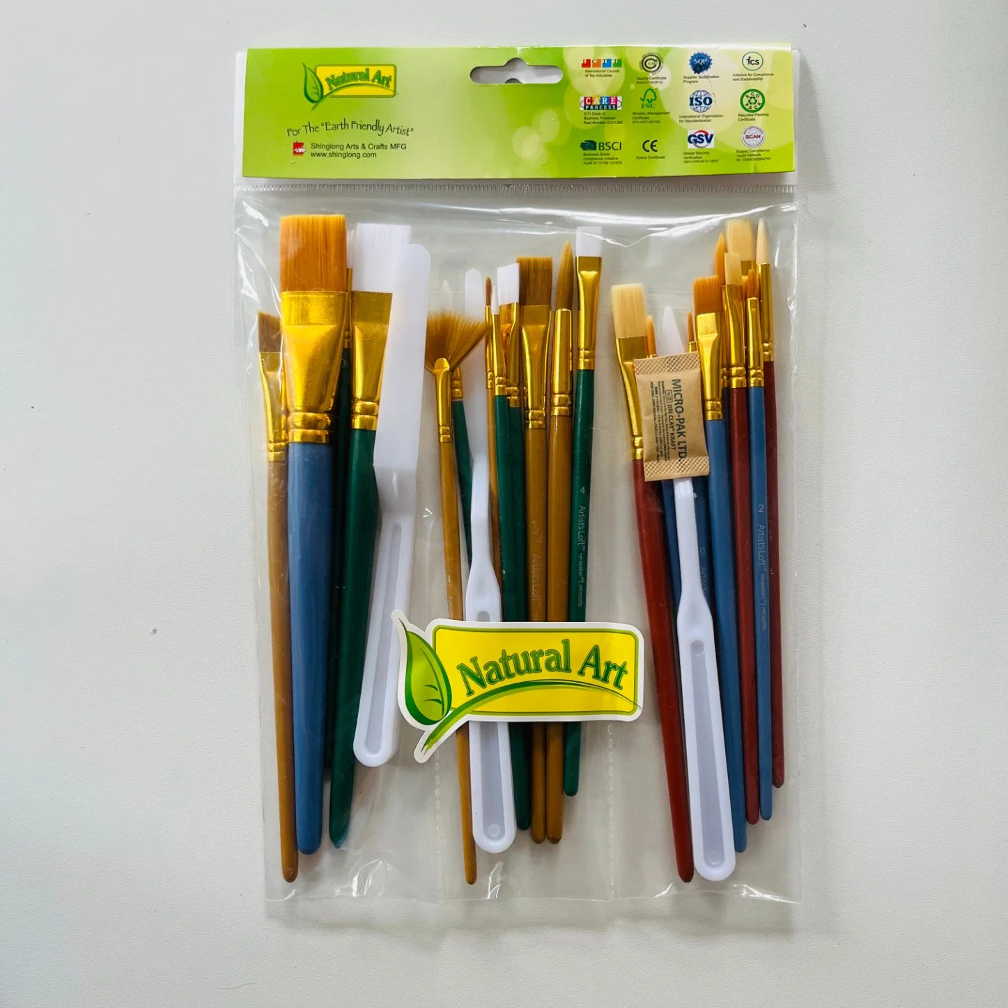 Brocha artesanal Starter Kit 25pcs surtido de tamaños, Asa de plástico y mango de madera palo