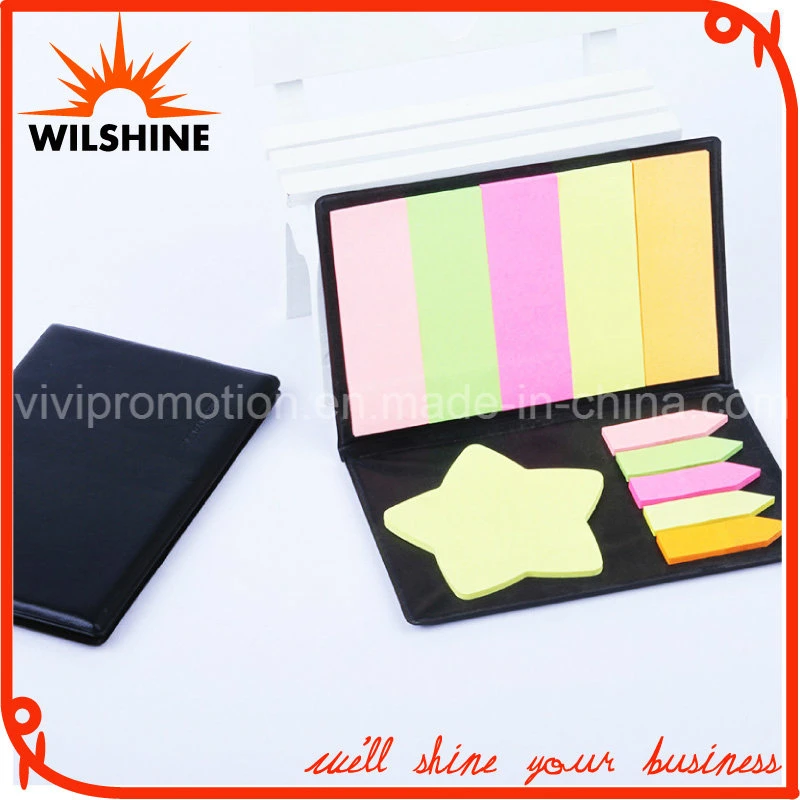 High Quality PU Cover Fluorescent Sticky Notes for Promotion (PN0237)