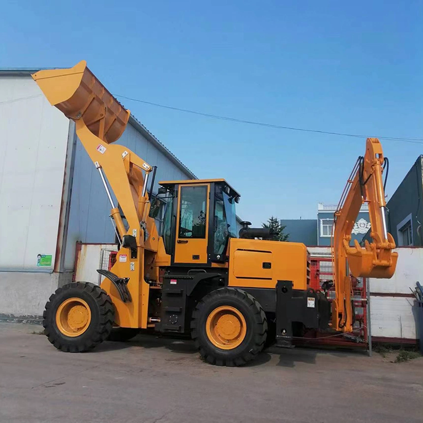 Construcción compacta Excavadora Retropala Precio 4X4 Mini delantero pequeño Retropala de ruedas finales con neumático de caucho para la venta