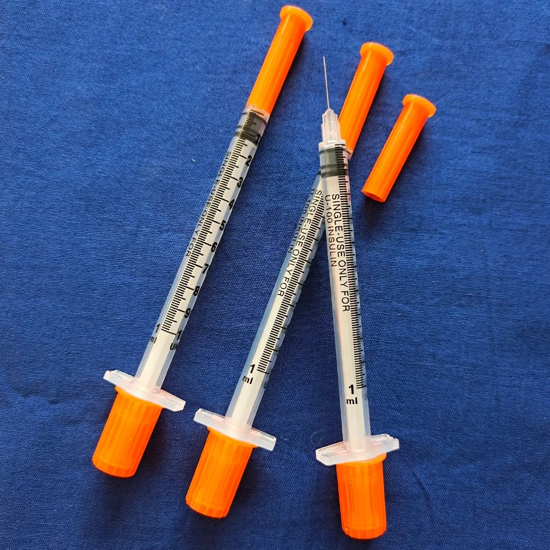 Jeringa de insulina con aguja ultra fina fija U-40/U-100