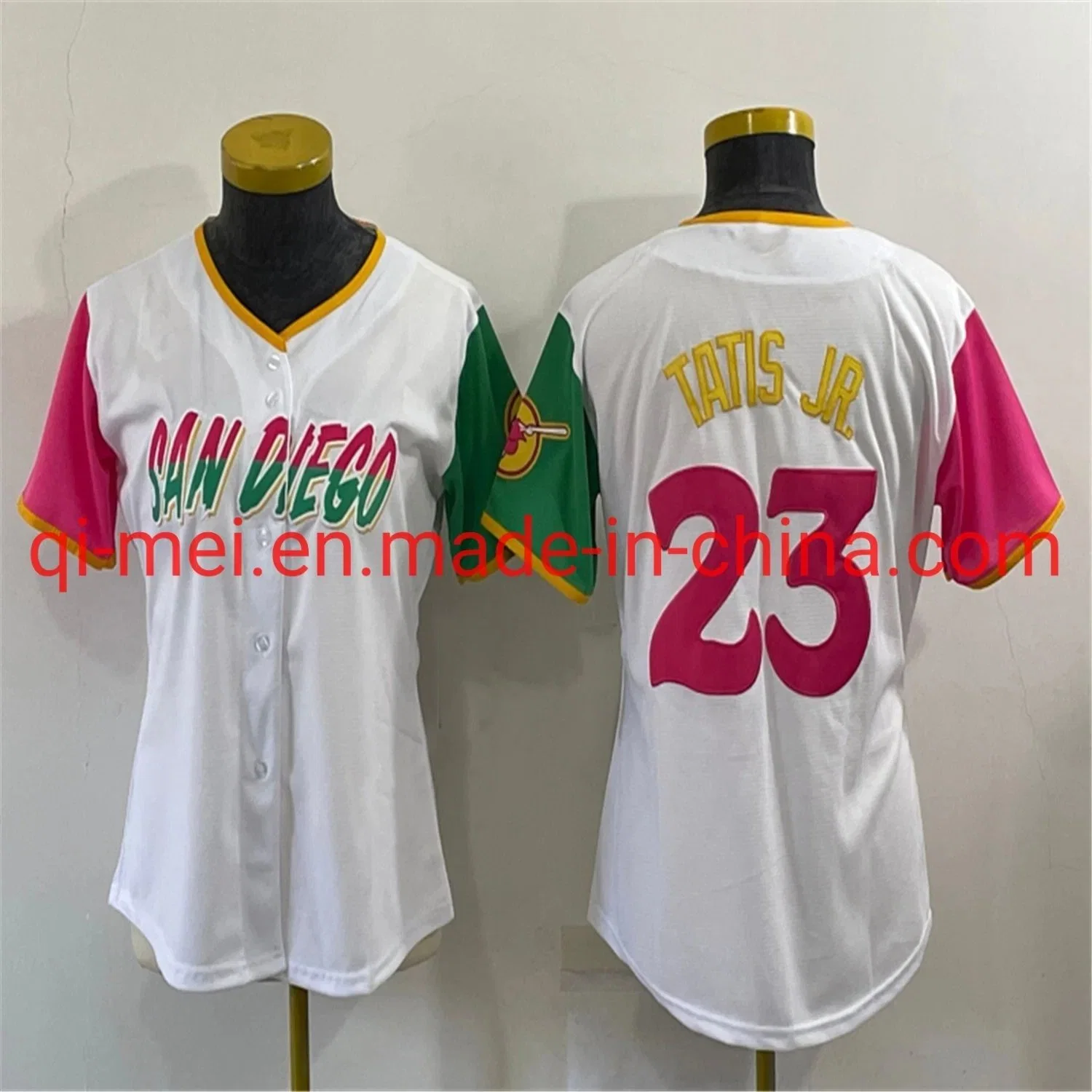 Camisetas de béisbol réplica San Diego Padres Tatis Jr. Machado Darvish City Connect 2022 Blanco Verde