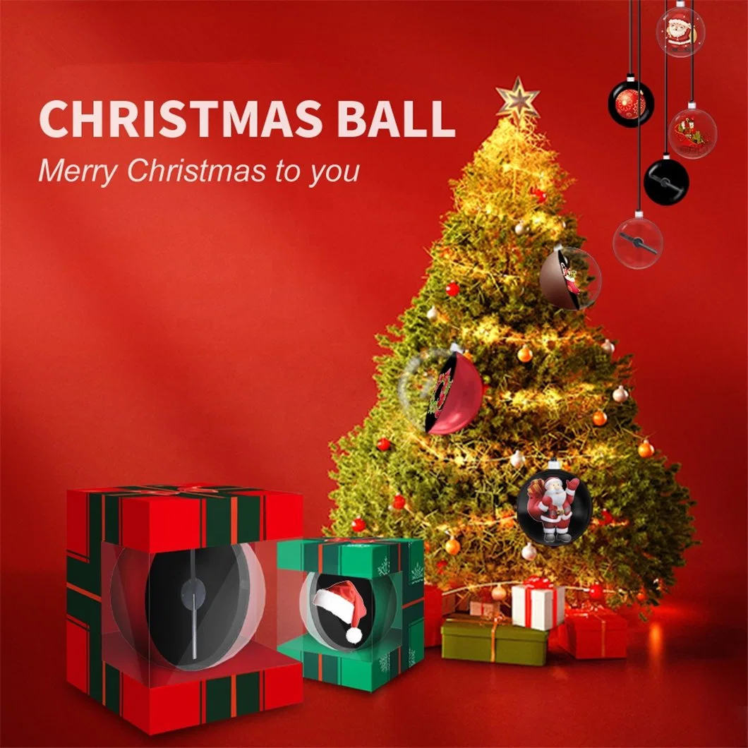 Home Use Christmas Tree 12 Cm 3D Hologram Projection Fan Christmas Balls Plastic Decoration Christmas Ornament