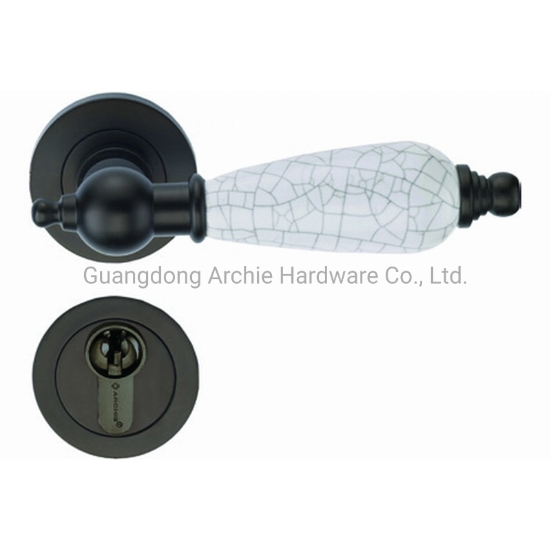 Zinc Alloy Ceramic European Mortise Lever Handle Door Lock Hardware