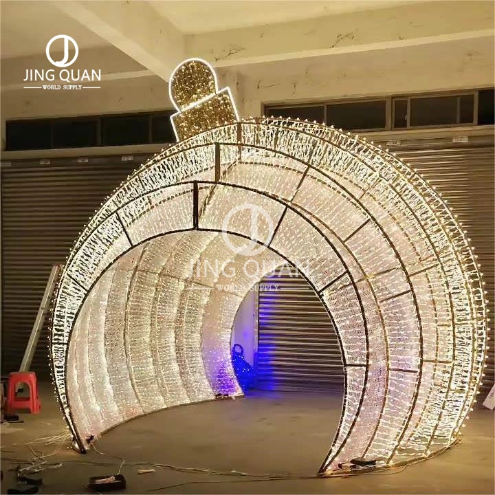 Luzes LED de escultura 3D luzes de motivos de bola de arco luzes de ano novo Decoração de férias embelezam as lâmpadas de construção enfeites Twinkling Lights