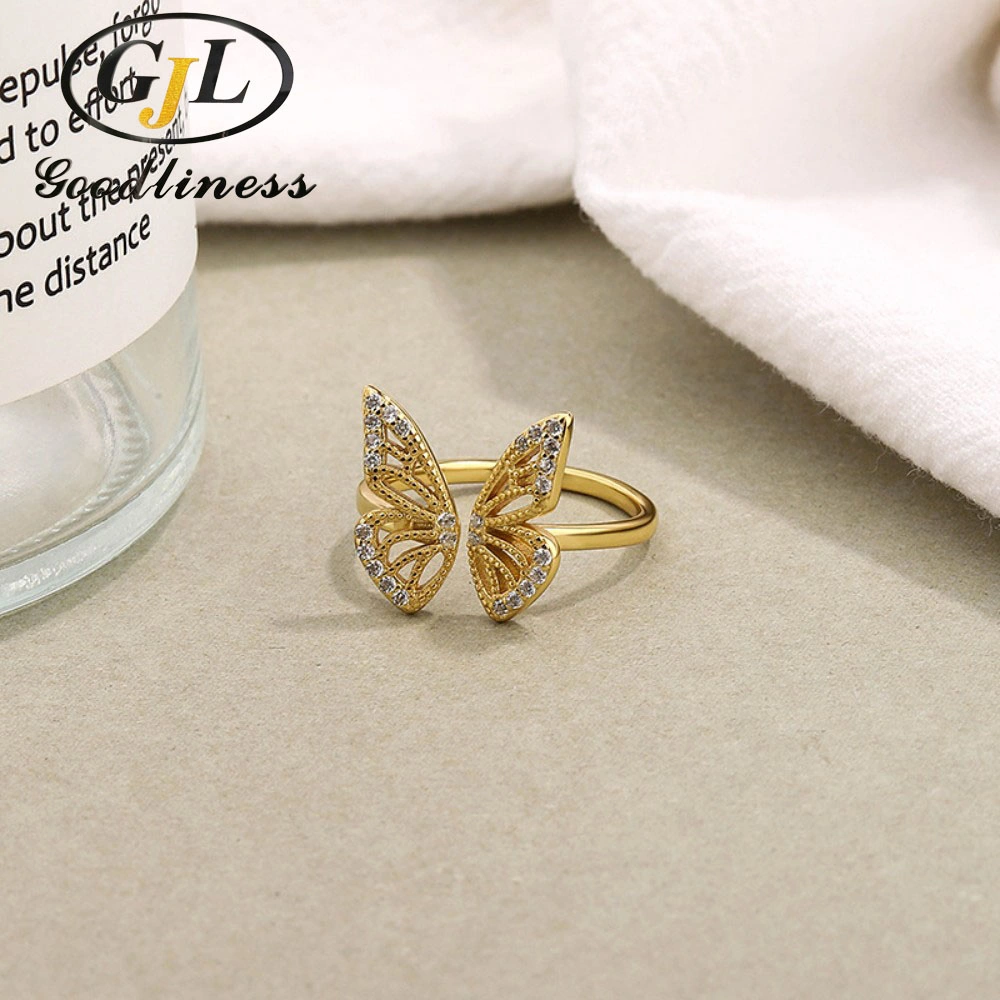 2023 New Design S925 Silver Jewelry Butterfly Ring for Women Daily Wear