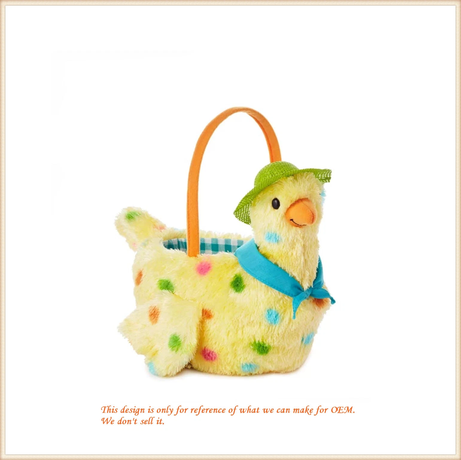 Cute Soft Toy Duck Basket/ Girl&prime; S Plush Candy Basket/ Custom Plush Toys