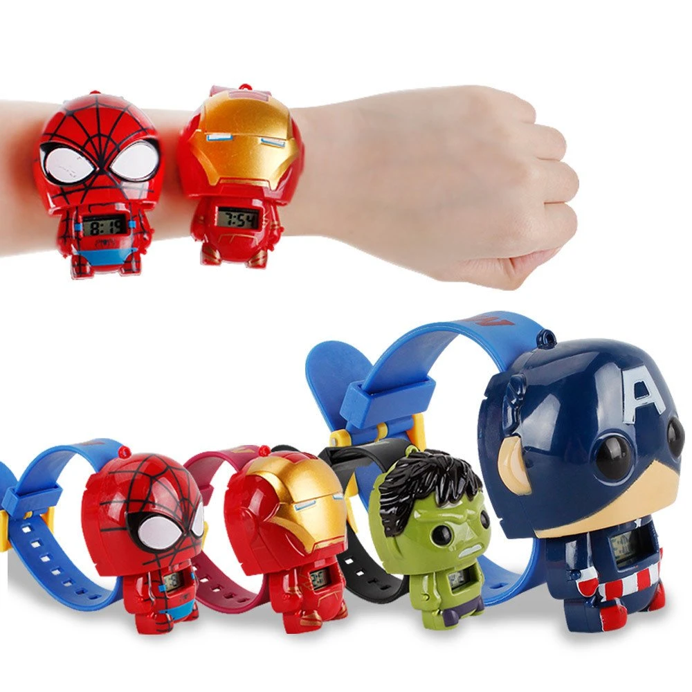 Custom Marvel DC Superhero Figures Cartoon Kids Boy Girl Soft PVC Watch Toys