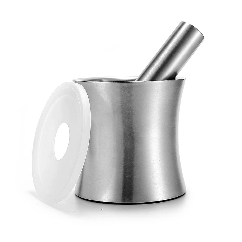 The Factory Wholesale/Supplier Stainless Steel Press Kitchen Tool Hand Press Garlic Masher Bowl Mortar and Pestle Set