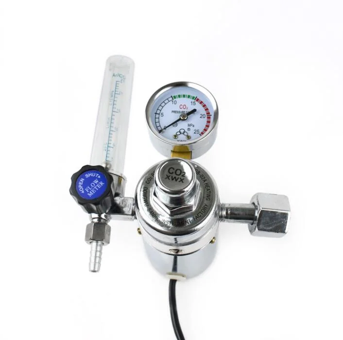 Derkia Electric Heated CO2 Regulator with Flow Meter 36V 110V 220V Heater