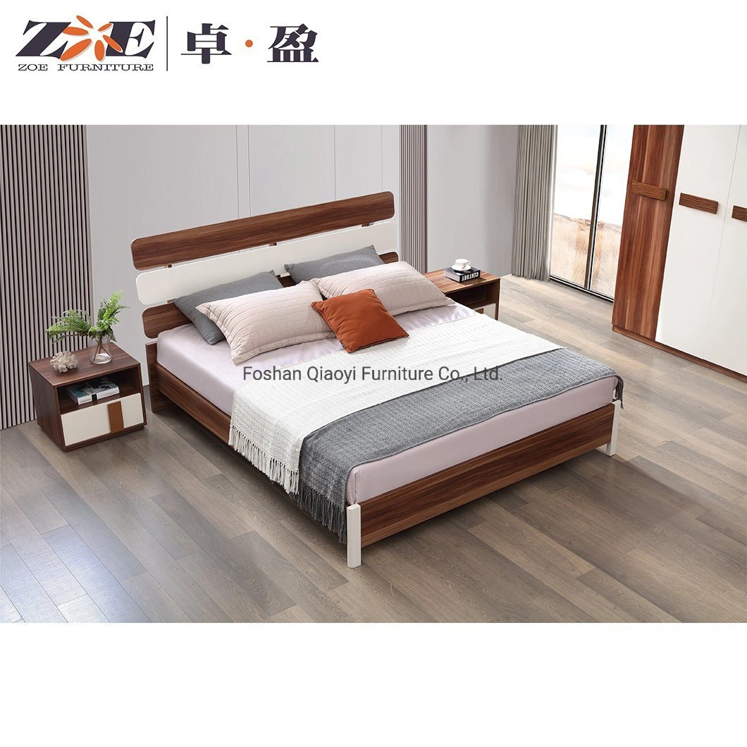 Ensemble de meubles en bois sculpté moderne pour chambre à coucher de luxe avec lit double de taille king, mobilier de chambre à coucher pour la maison.