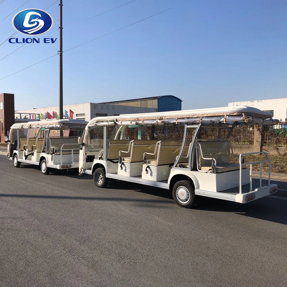 Navette touristique de 28 passagers électrique à basse vitesse 35 km/h.