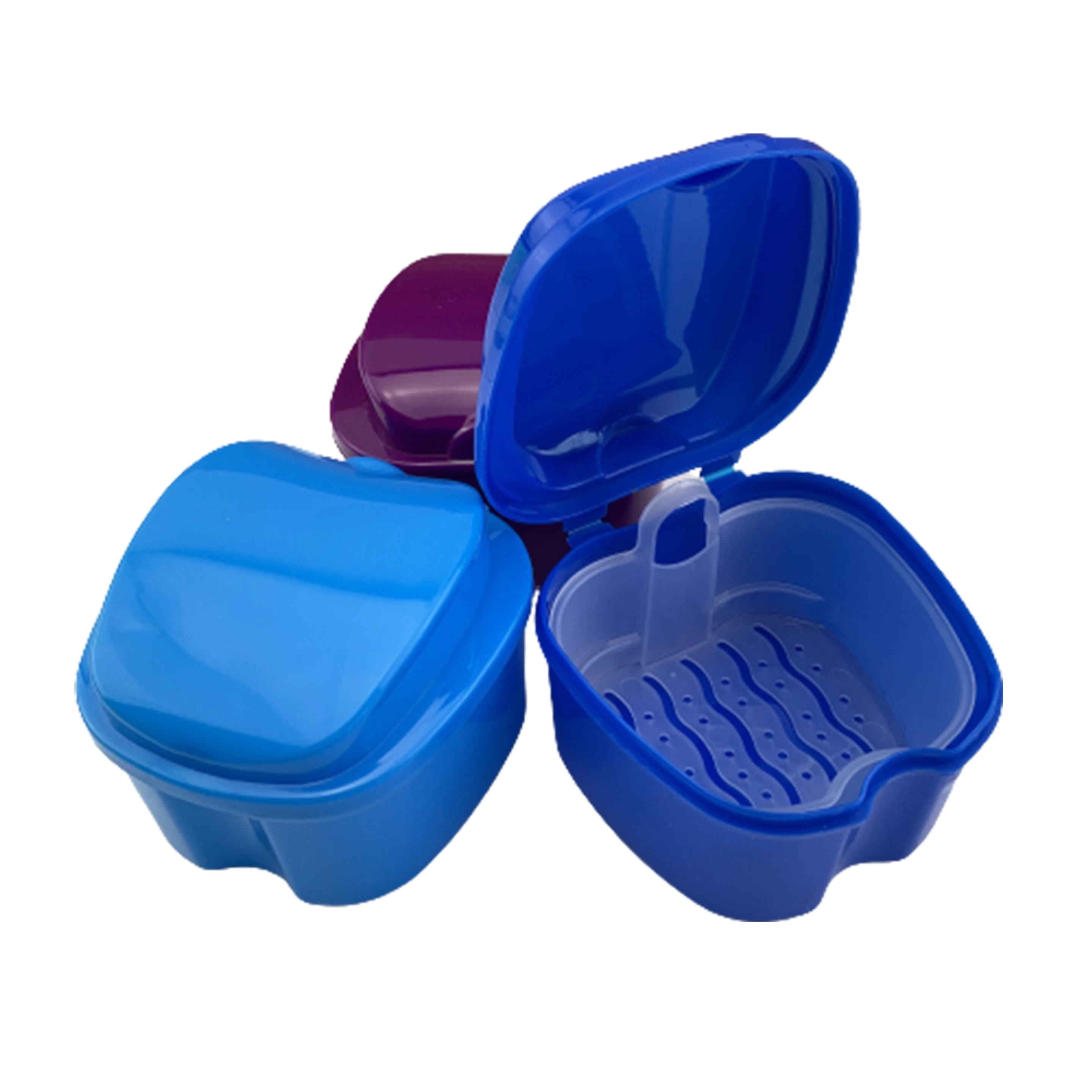 Apple Shape Plastic Denture Box Denture Bath Box with Strainer