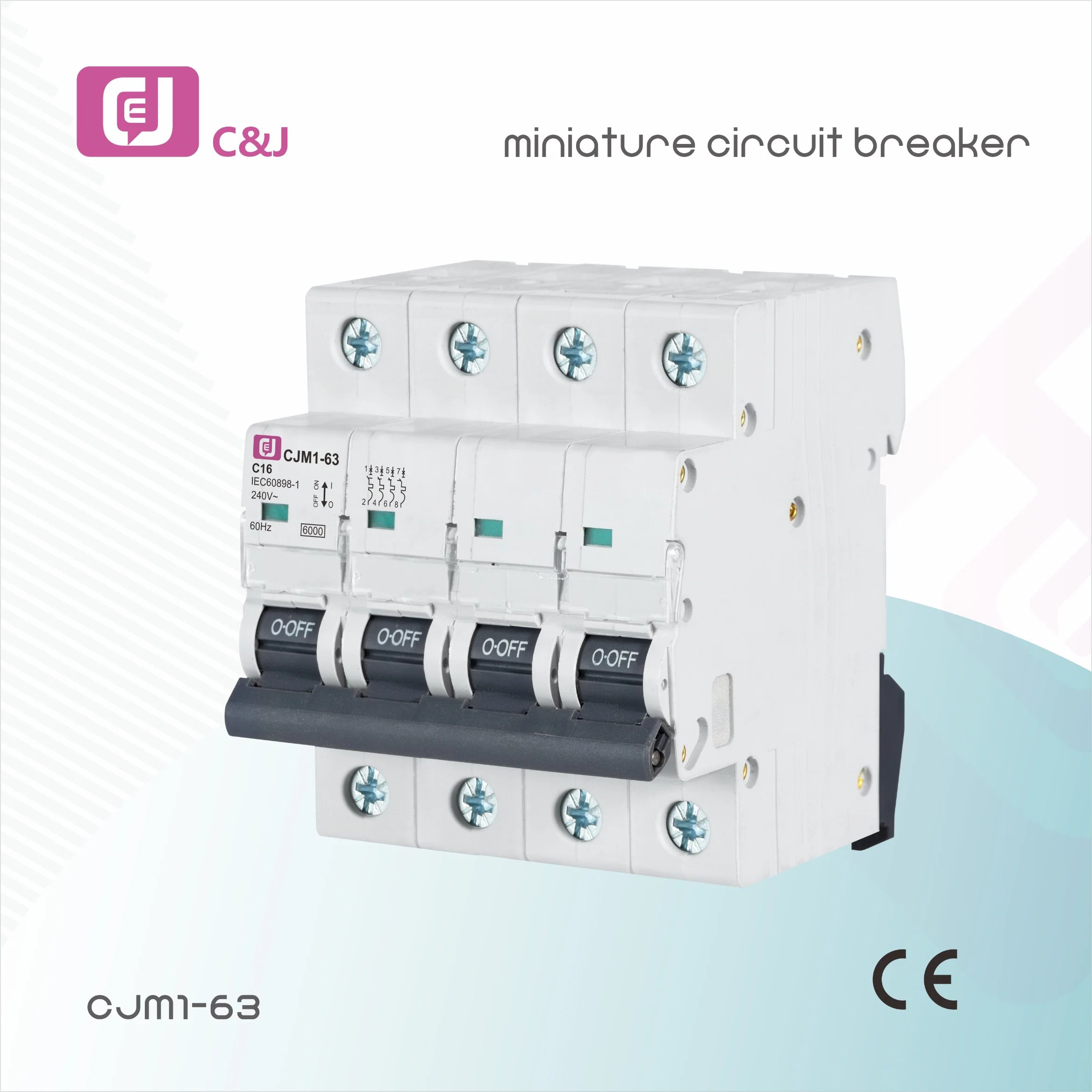 GS47, C45n-63 3p MCB, RCCB, RCD, RCBO Electrical Miniature Circuit Breaker