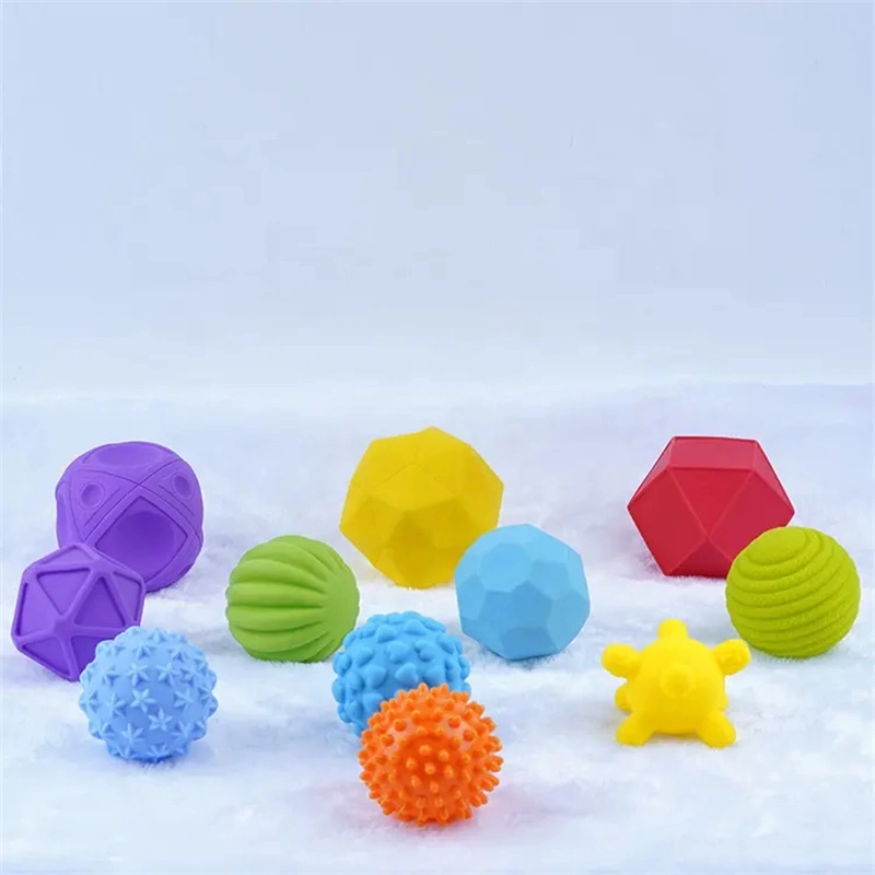 12 PCS con textura de Goma la bola toque sensorial mano juguetes para bebés