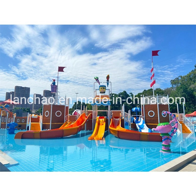 Parc aquatique à thème de pirates fantastique pour enfants et adultes.