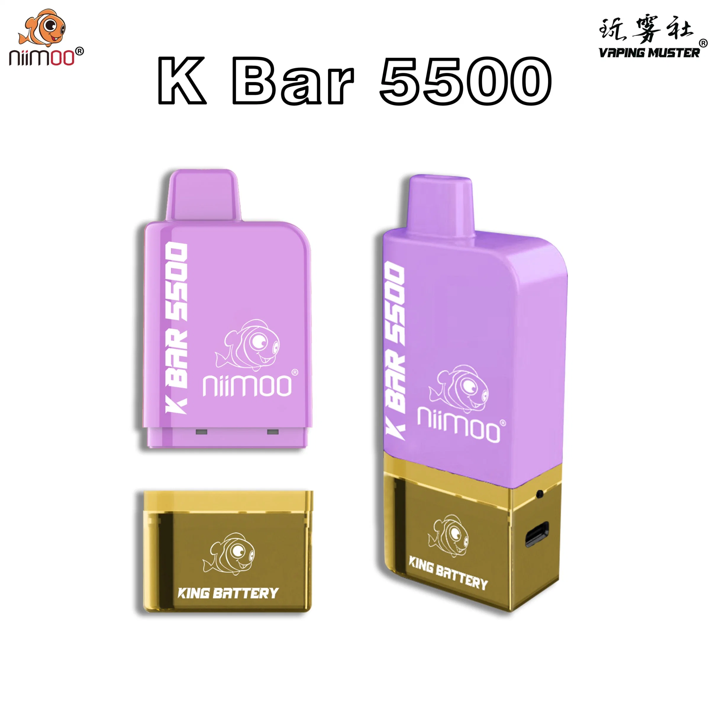 Niimoo Bulk Price Disapoble VAPE Pod 5500 Puffs 14ml jugo Lectrónica Cigarette