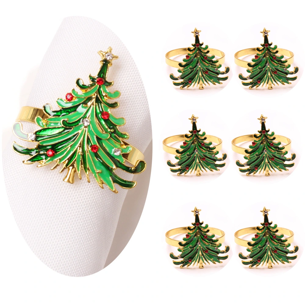 Holiday Christmas Table Decoration Christmas Tree Design Napkin Ring Holiday Decoration