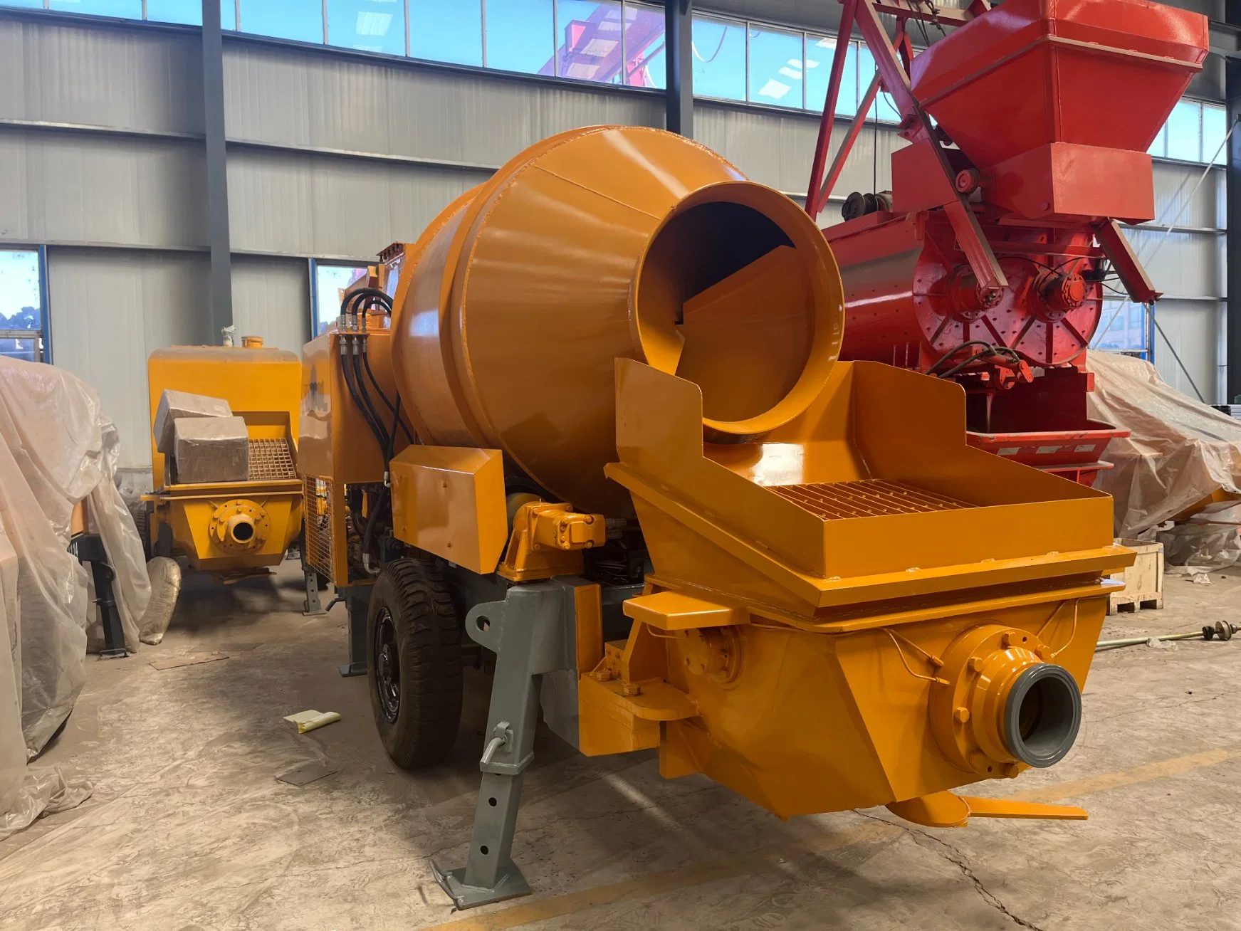 High Efficiency Mini Concrete Mixer and Pump Machine for Mixing and Pumping with Diesel Engine Driven