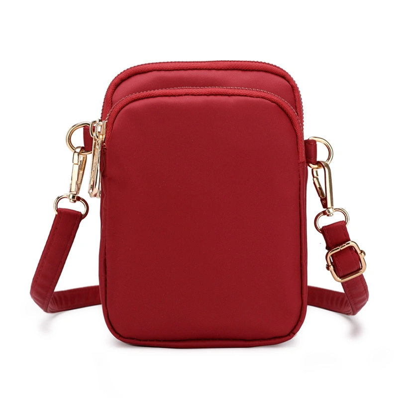 Mobile Phone Waist Bag Waterproof Nylon Cloth Multi-Function Sandwich Bag Crossbody Bag for Both Men and Women