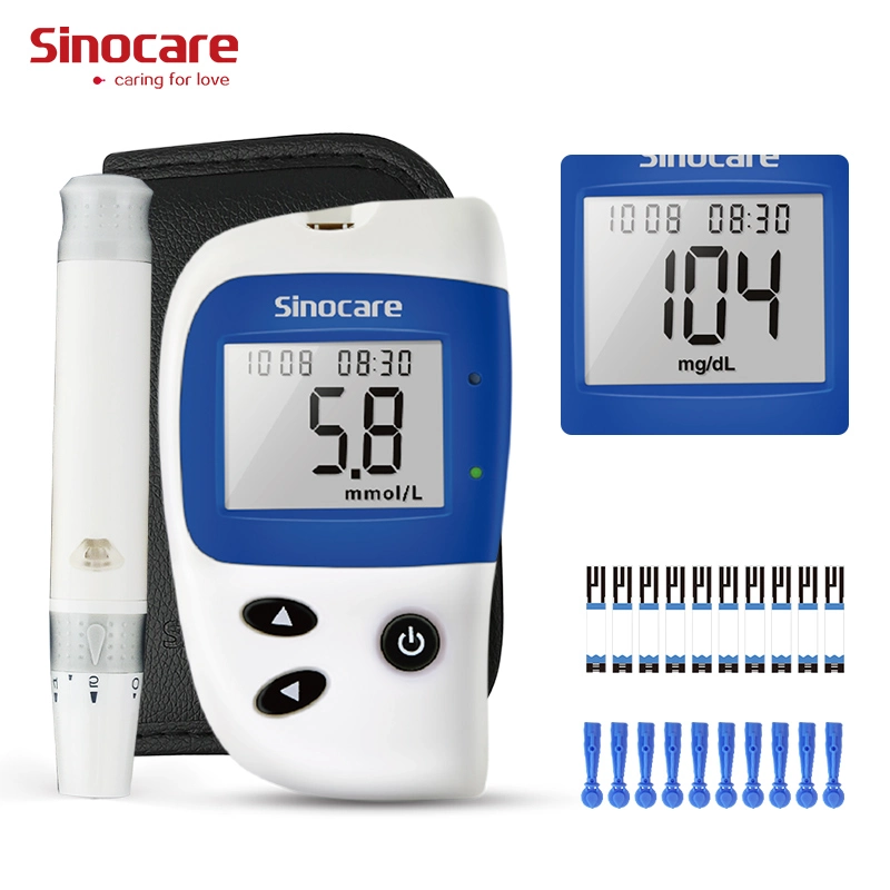 Sinocare Safe Accu2 Blood Glucometer Kit Blood Glucose Monitoring System