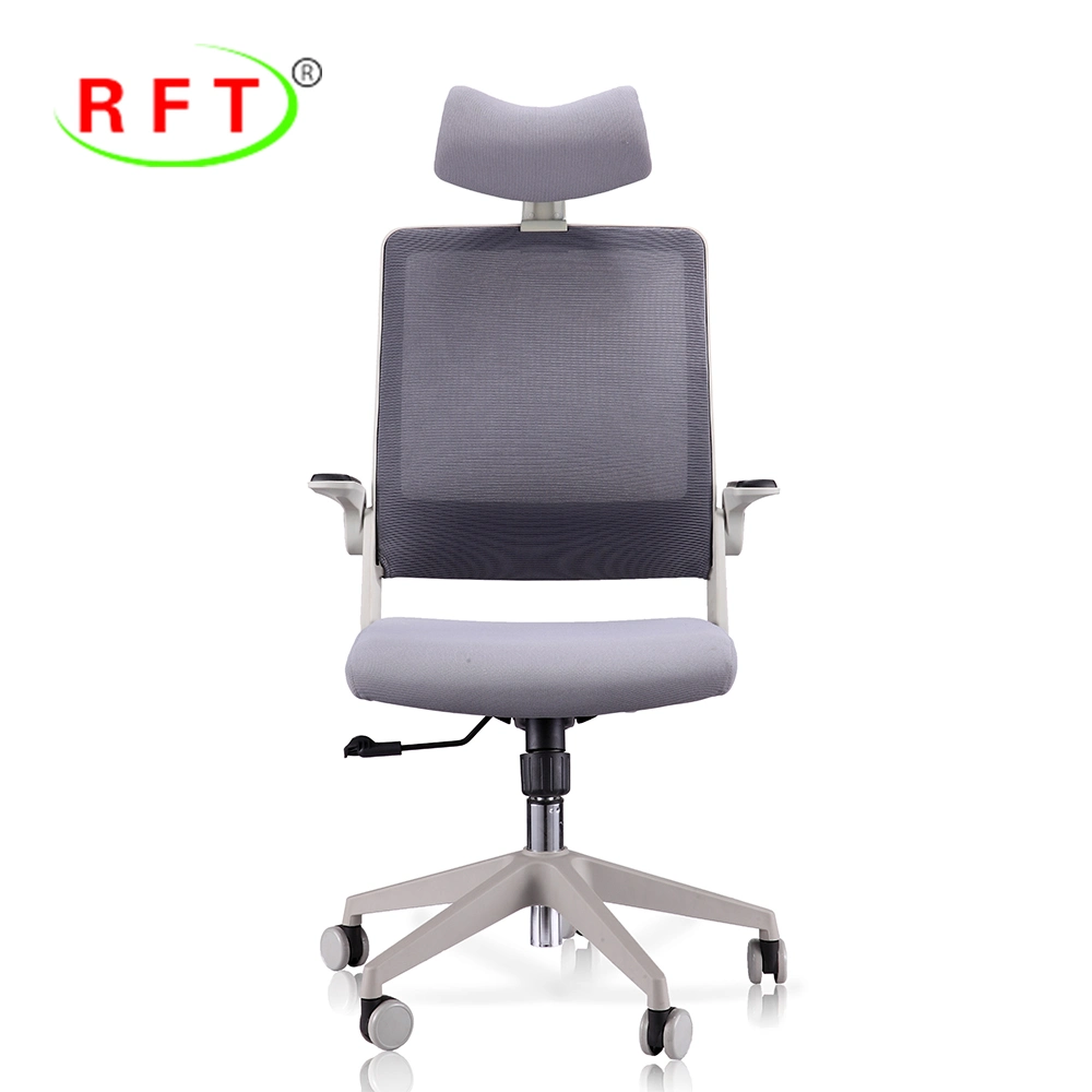 Malla de nylon blanco Ergonomía Muebles de oficina Escritorio silla con brazos reversible