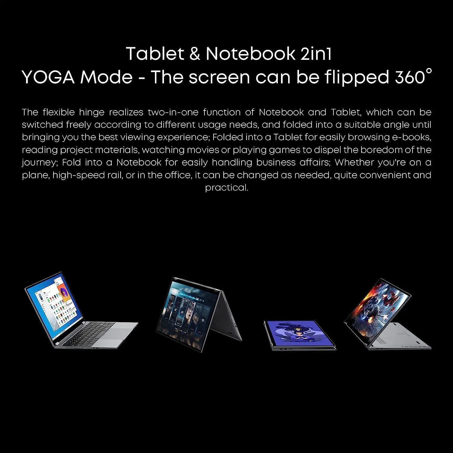 OEM 13" Écran tactile Yoga 360° Convertible Intel Core I3 / I5 / I7 Ordinateur portable pour les études commerciales.