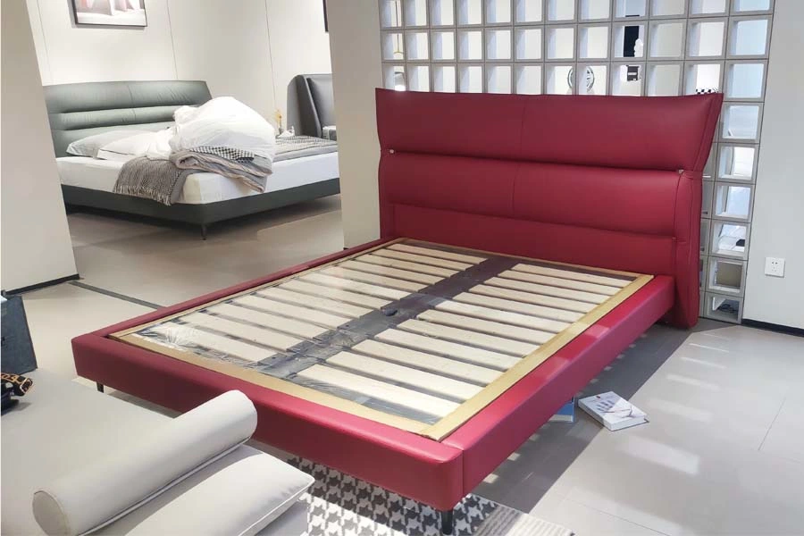 Moderno dormitorio Mobiliario conjunto dormitorio Hotel Red Nappa Cuero Twin Cama