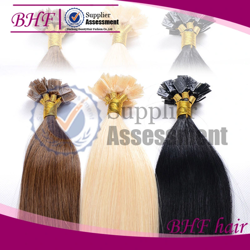 U Tip, I Tip, Flat Tip Extensões de Cabelo Pré-Bonded de Cola Italiana de Cabelo Humano 10% de desconto na Amostra de Personalização.